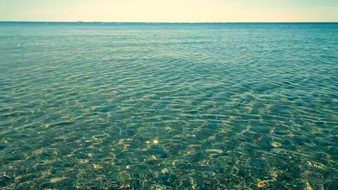 Seascape Sea Smooth surface blue sea blue sky Abstract sea view scenery Video stock 332295017