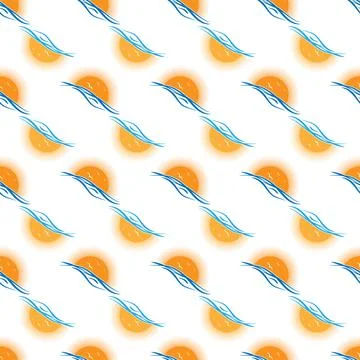 Seascape. Seamless color pattern for texture, textiles, packaging, and simple Stock Illustration