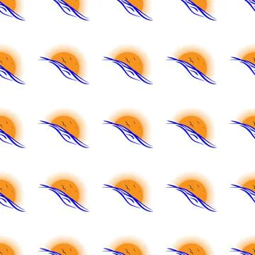 Seascape. Seamless color pattern for texture, textiles, packaging, and simple Stock Illustration