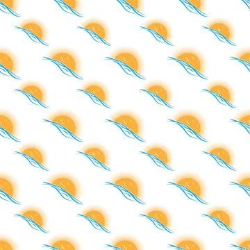 Seascape. Seamless color pattern for texture, textiles, packaging, and simple Stock Illustration