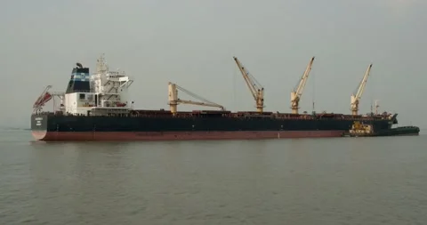 Seascape. Ship sailing in the ocean Stock Footage 132688512