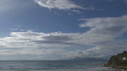 Seascape with sky and clouds before the storm Stock Footage 73979050