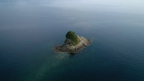 The seascape with the small island Video stock 93497485