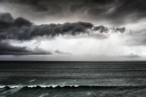 Seascape with stormy clouds Stock Photos