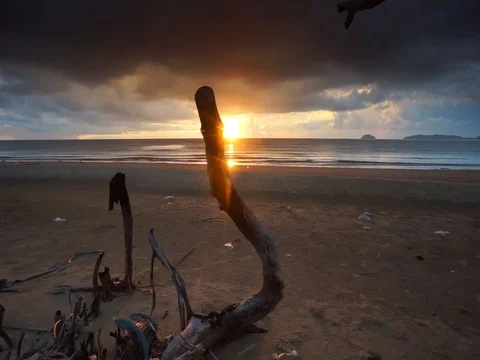 Seascape sunset  2 Stock Footage 113031220