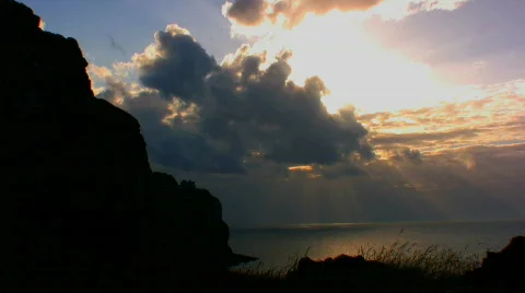 Seascape at sunset Stock Footage 139758