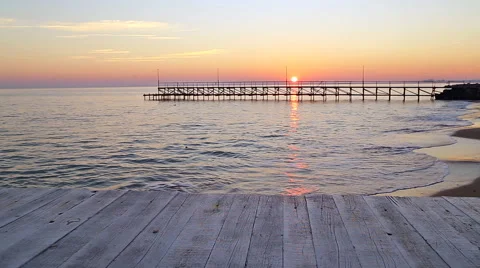 Seascape at sunset 스톡 동영상 46668890