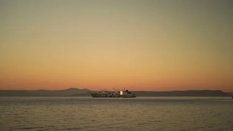 Seascape at sunset Stock Footage 154168282