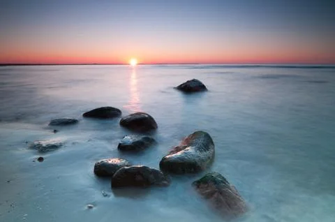 Seascape sunset Stock Photos