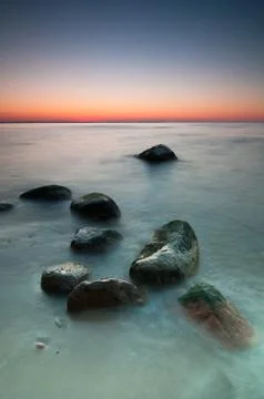 Seascape sunset Stock Photos