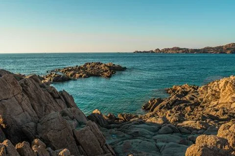 Seascape before the sunset Stock Photos