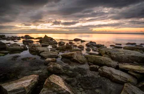 Seascape at sunset Stock-Fotos
