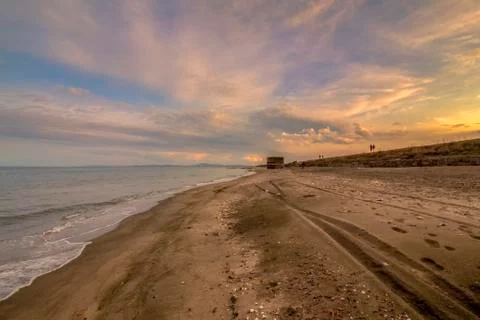 Seascape at sunset. Stock Photos