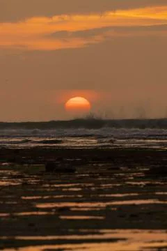 Seascape at sunset time Fotos de archivo