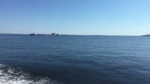 Seascape with tanker Stock-Footage 299745479