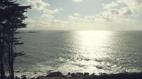 Seascape in time-lapse with cumulus clouds running over the bay. Stock Footage 57786383
