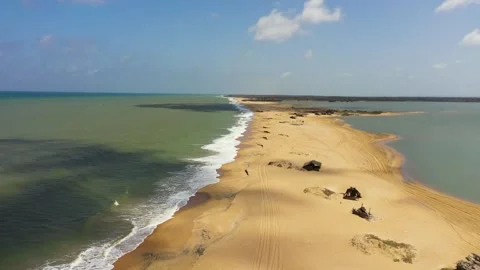 Seascape with tropical sandy beach. Stock Footage 324568331