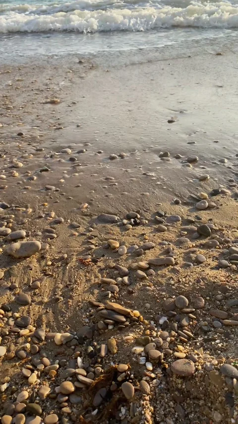 Seascape with a view of the beach 库存影片 183284176