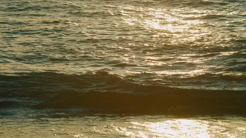 Seascape View. Reflection Of Sunlight Over Sea Surface Texture Background. Real Stock Photos