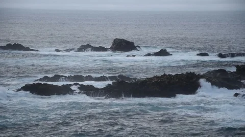 Seascape with waves and rocks Stock Footage 101486898