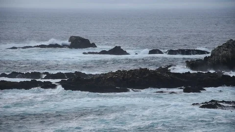 Seascape with waves and rocks Stock Footage 101487466