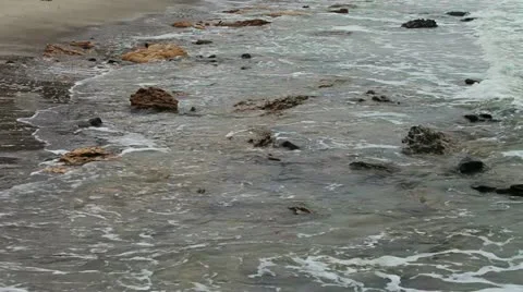 Seascape, waves breaking on the rocks Stock Footage 20635025