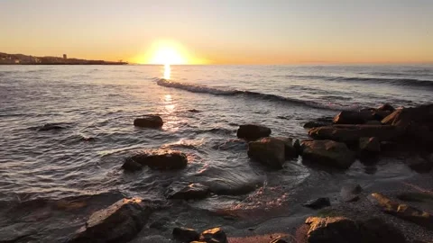 Seascape with waves in slow motion Video stock 291170367