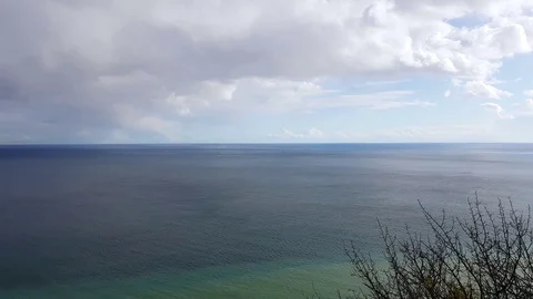 Seascape on white cloud background Stock Footage 81743857