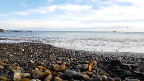 Seascape on white clouds background Video stock 103468954