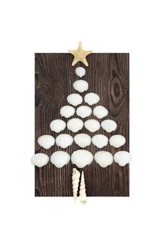 Seashell Abstract Tree Shape Background Border 스톡 사진