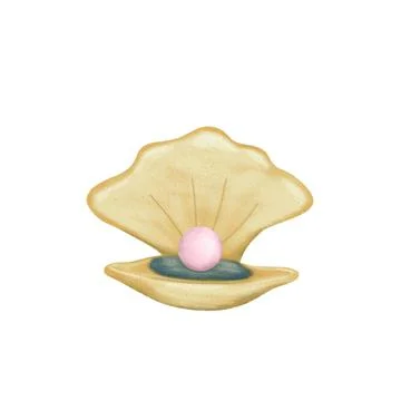 Seashell and pearl Stock Illustration