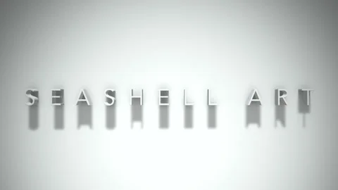 Seashell art 3D title animation with shadows on a white background Stock Footage 297816353