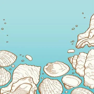 Seashell background Stock Illustration