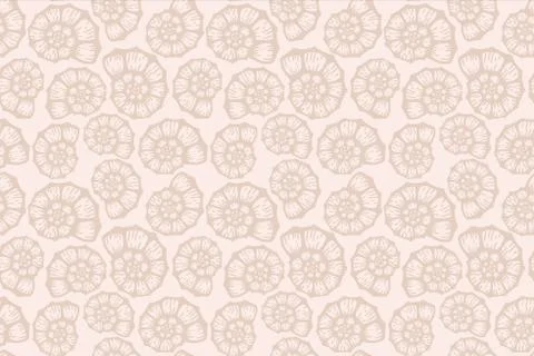 Seashell beach summer beige pattern Vector seamless background elegant texture Illustrazione stock