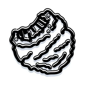 Seashell black outline doodle drawing illustration Illustrazione stock