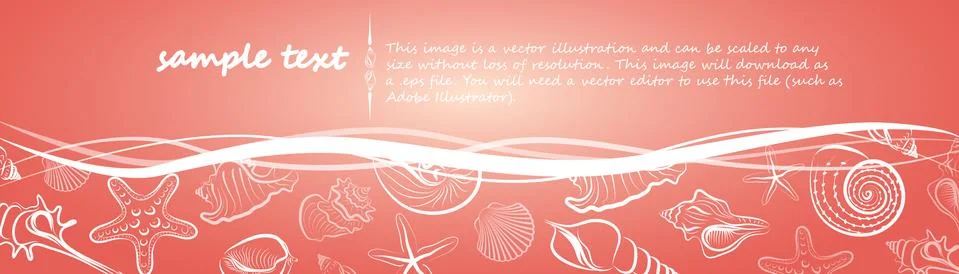 Seashell card Illustrazione stock