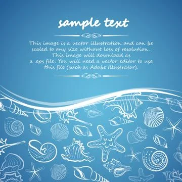 Seashell card Stock Illustration