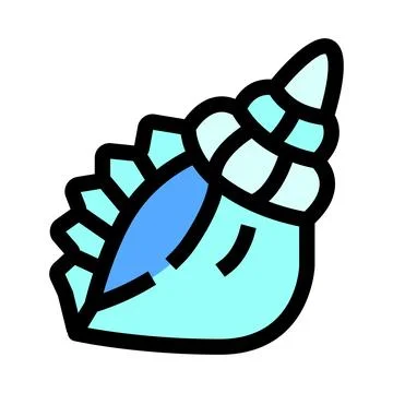 Seashell conch icon representing marine life vector Illustrazione stock