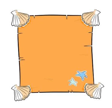 Seashell Frame Banner Stock Illustration