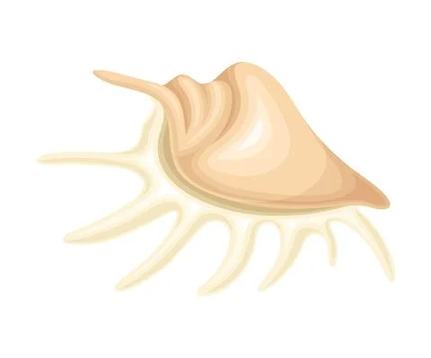 Seashell as Hard Marine Snail Shell Vector Illustration Stock Illustration