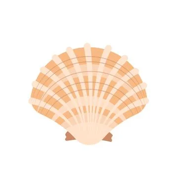 Seashell icon in beige color Illustrazione stock