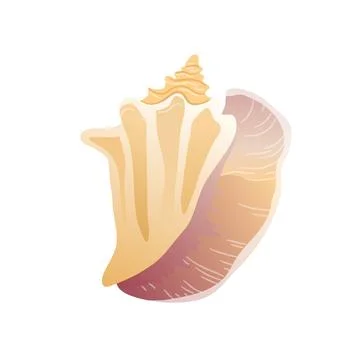 Seashell icon. Colorful shellfish isolated on white background. Stock Illustration