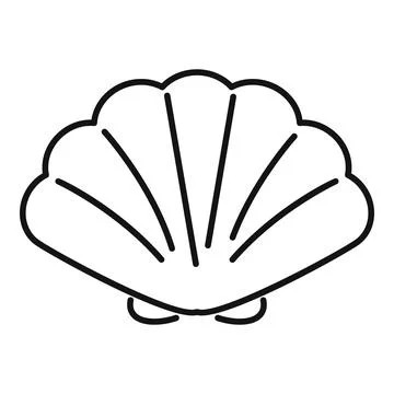 Seashell icon line art presenting ocean concept Stock Illustration