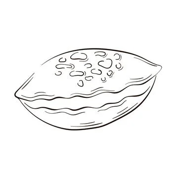 Seashell icon in line art style. Logo for menu, fish restaurant design, spa Stock Illustration