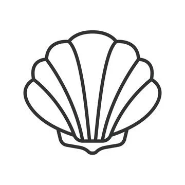 Seashell, icon in line design. Seashell, conch, spiral shell, beach shell, ocean Stock Illustration
