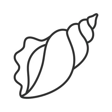 Seashell icon in line design. Seashell, ocean, beach, marine, sea, mollusk Stock Illustration