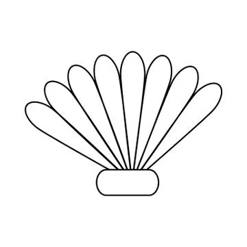 Seashell icon in outline style Stock Illustration