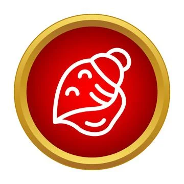 Seashell icon in red circle premium flat style イラスト素材