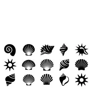 Seashell Icon Set Vector Collection Stock Illustration