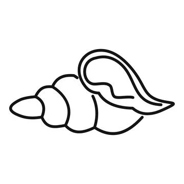 Seashell icon showing spiral shellfish growing in whorls Stock Illustration